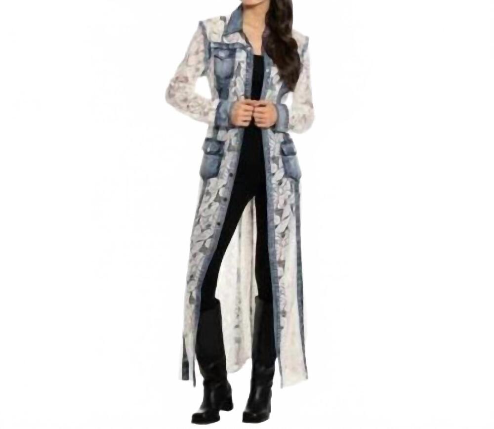 NEW ADORE denim lace duster in white multi